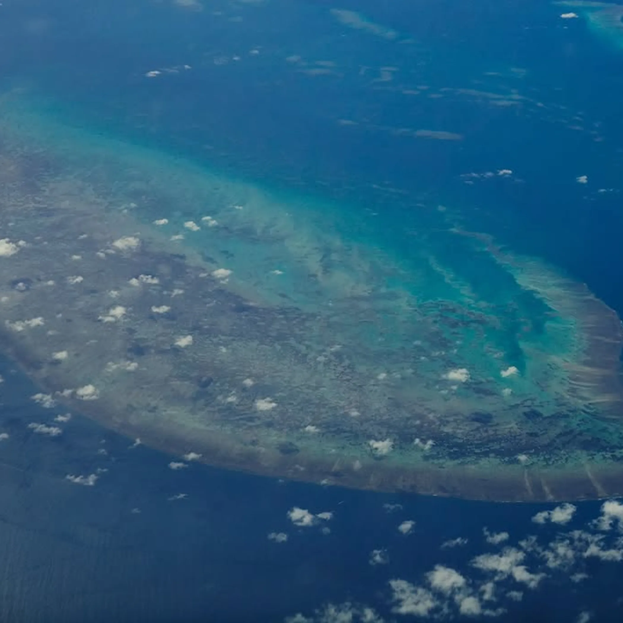 aerial view of coral reef