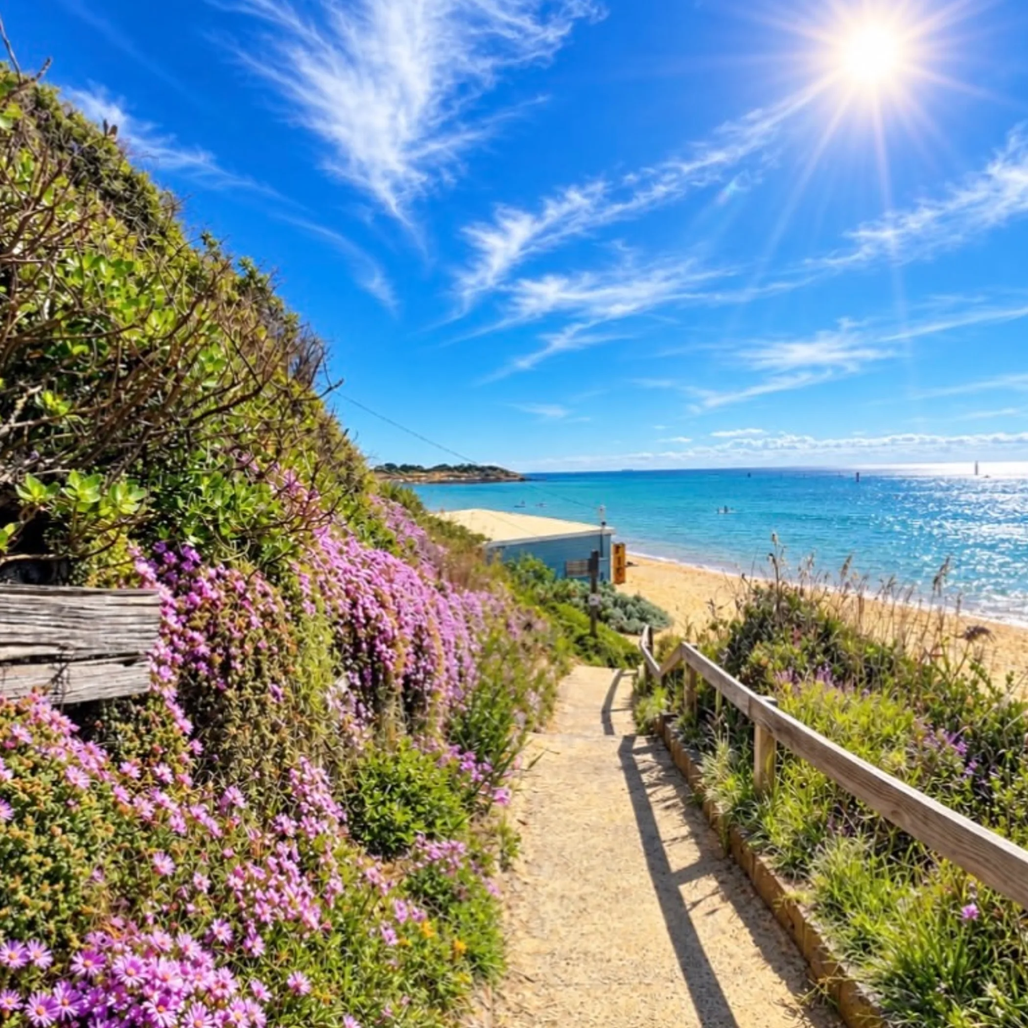 beach with recreational ocean water
